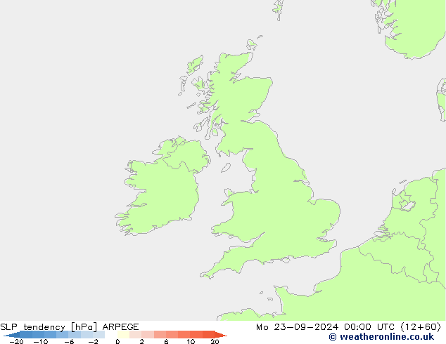 SLP tendency ARPEGE Seg 23.09.2024 00 UTC