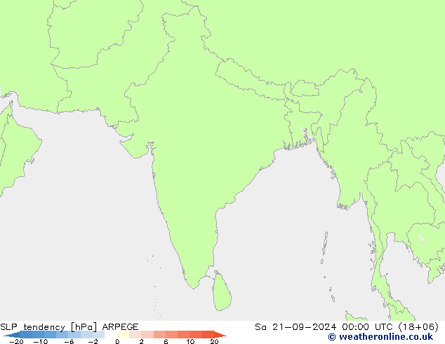 tendencja ARPEGE so. 21.09.2024 00 UTC