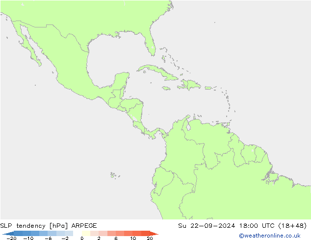 тенденция давления ARPEGE Вс 22.09.2024 18 UTC