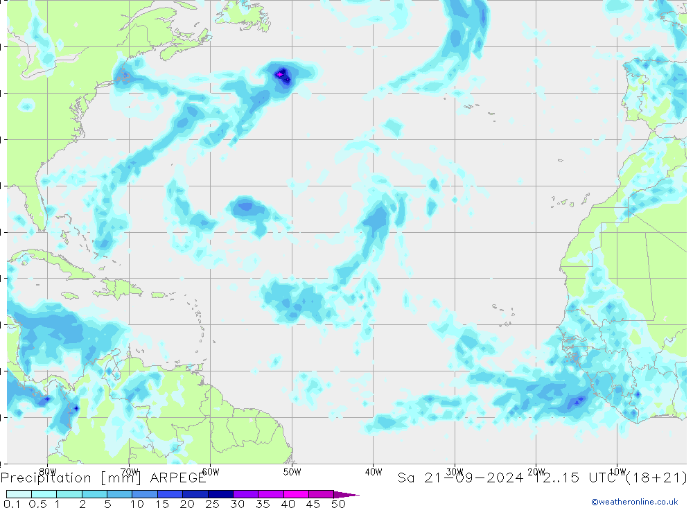 opad ARPEGE so. 21.09.2024 15 UTC