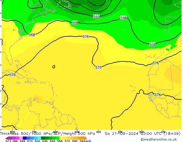 Thck 500-1000hPa ARPEGE  21.09.2024 03 UTC