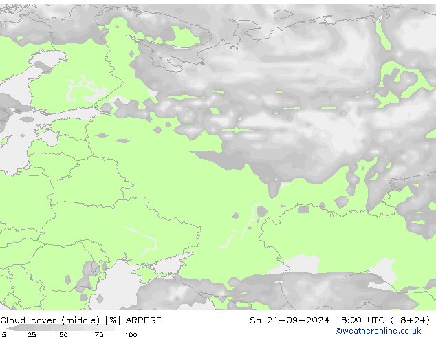 nuvens (médio) ARPEGE Sáb 21.09.2024 18 UTC