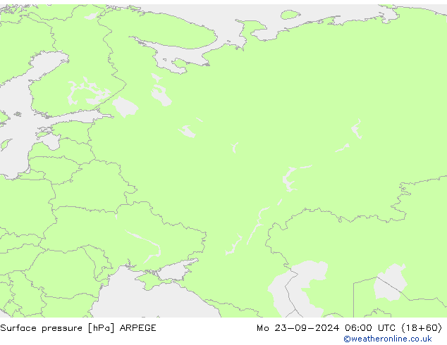 Yer basıncı ARPEGE Pzt 23.09.2024 06 UTC