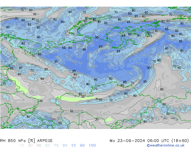 RV 850 hPa ARPEGE ma 23.09.2024 06 UTC