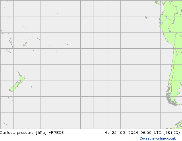 Presión superficial ARPEGE lun 23.09.2024 06 UTC