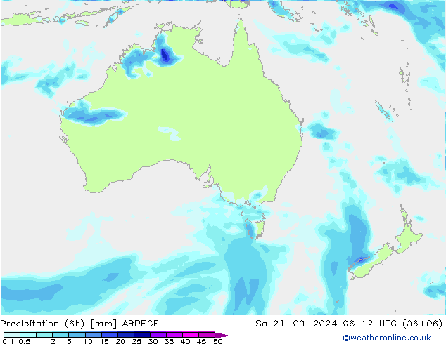 Nied. akkumuliert (6Std) ARPEGE Sa 21.09.2024 12 UTC