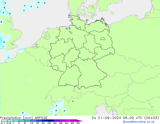 Precipitation ARPEGE Sa 21.09.2024 09 UTC