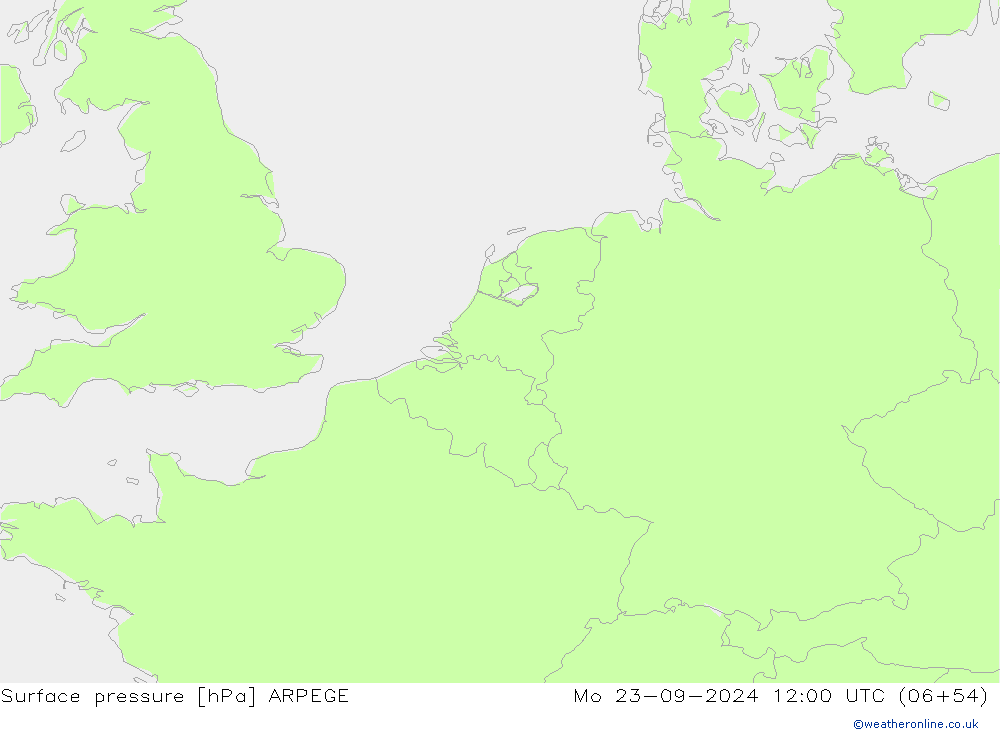 地面气压 ARPEGE 星期一 23.09.2024 12 UTC