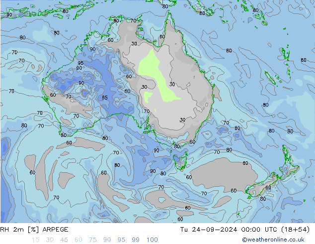 RV 2m ARPEGE di 24.09.2024 00 UTC