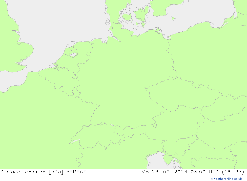 Luchtdruk (Grond) ARPEGE ma 23.09.2024 03 UTC