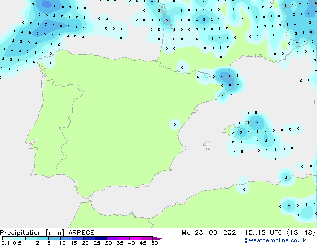 осадки ARPEGE пн 23.09.2024 18 UTC