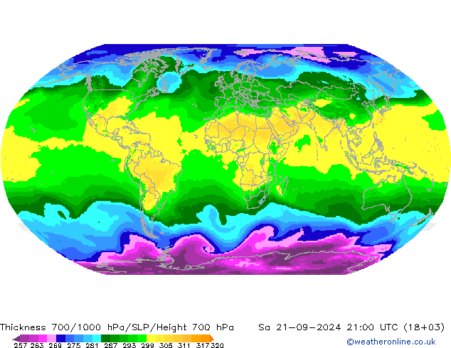 Dikte700-1000 hPa ARPEGE za 21.09.2024 21 UTC