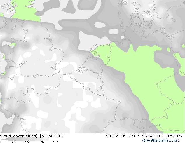 云 (中) ARPEGE 星期日 22.09.2024 00 UTC