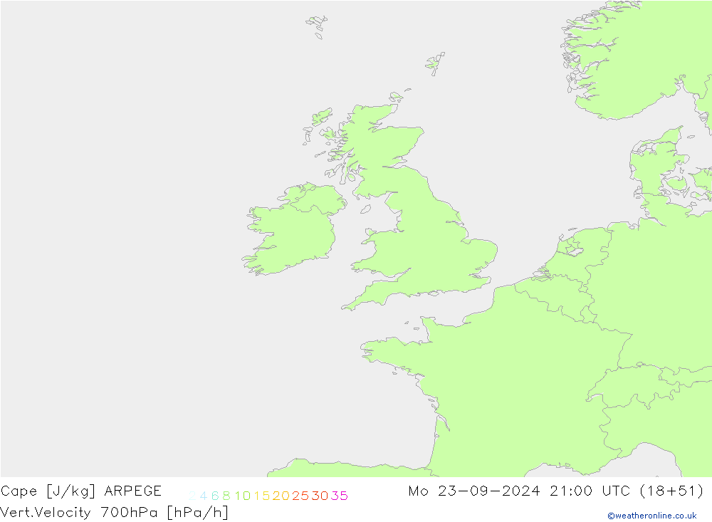 Cape ARPEGE Mo 23.09.2024 21 UTC