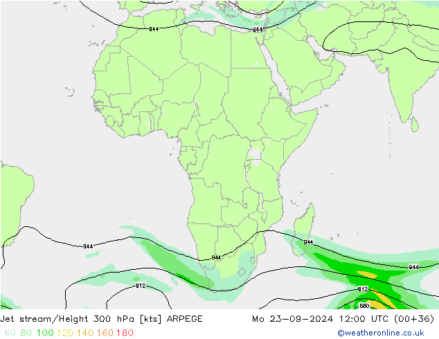 Straalstroom ARPEGE ma 23.09.2024 12 UTC