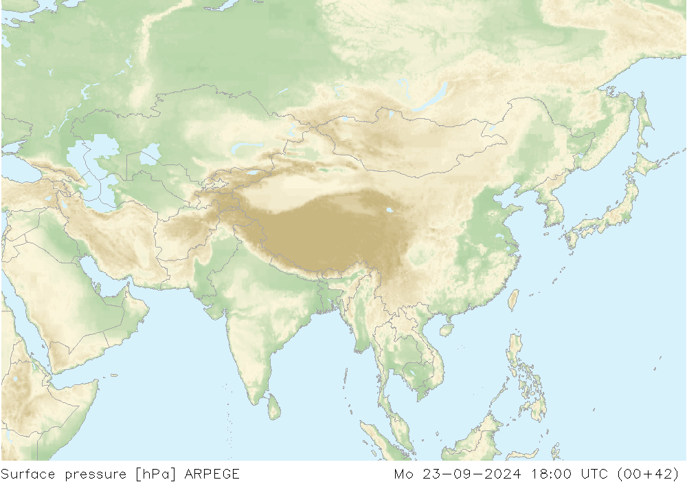 ciśnienie ARPEGE pon. 23.09.2024 18 UTC