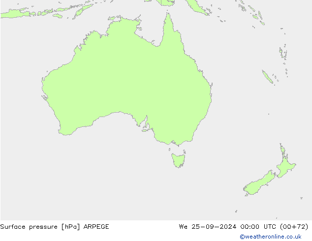 Surface pressure ARPEGE We 25.09.2024 00 UTC