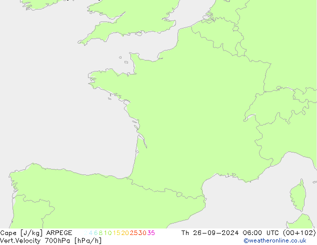 Cape ARPEGE gio 26.09.2024 06 UTC