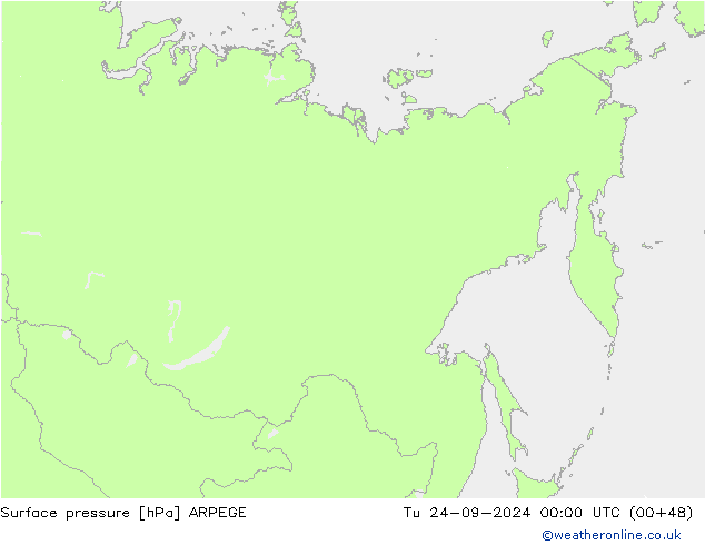 Yer basıncı ARPEGE Sa 24.09.2024 00 UTC