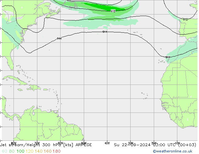 Jet Akımları ARPEGE Paz 22.09.2024 03 UTC