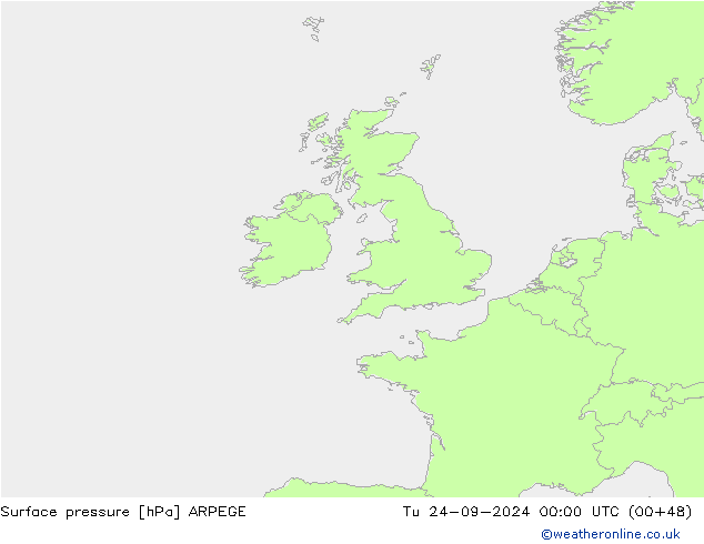 Surface pressure ARPEGE Tu 24.09.2024 00 UTC