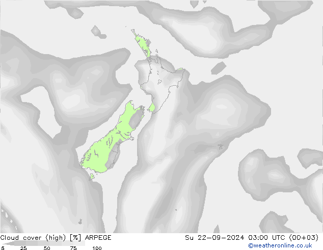 облака (средний) ARPEGE Вс 22.09.2024 03 UTC