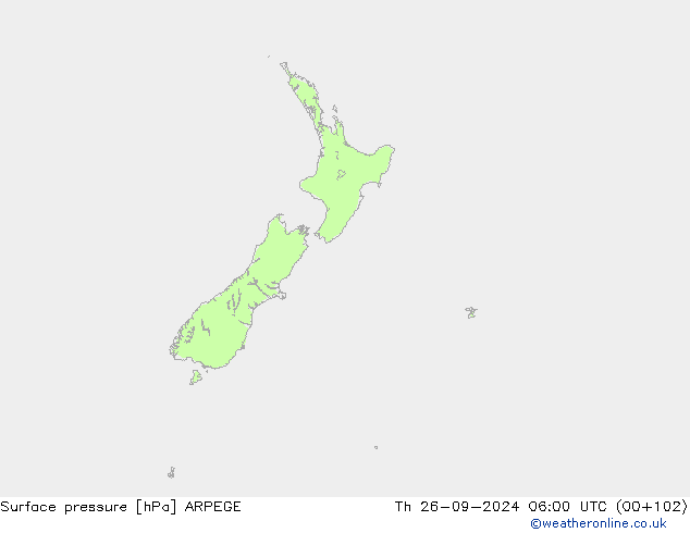 Surface pressure ARPEGE Th 26.09.2024 06 UTC
