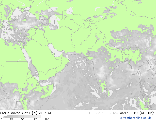 云 (低) ARPEGE 星期日 22.09.2024 06 UTC