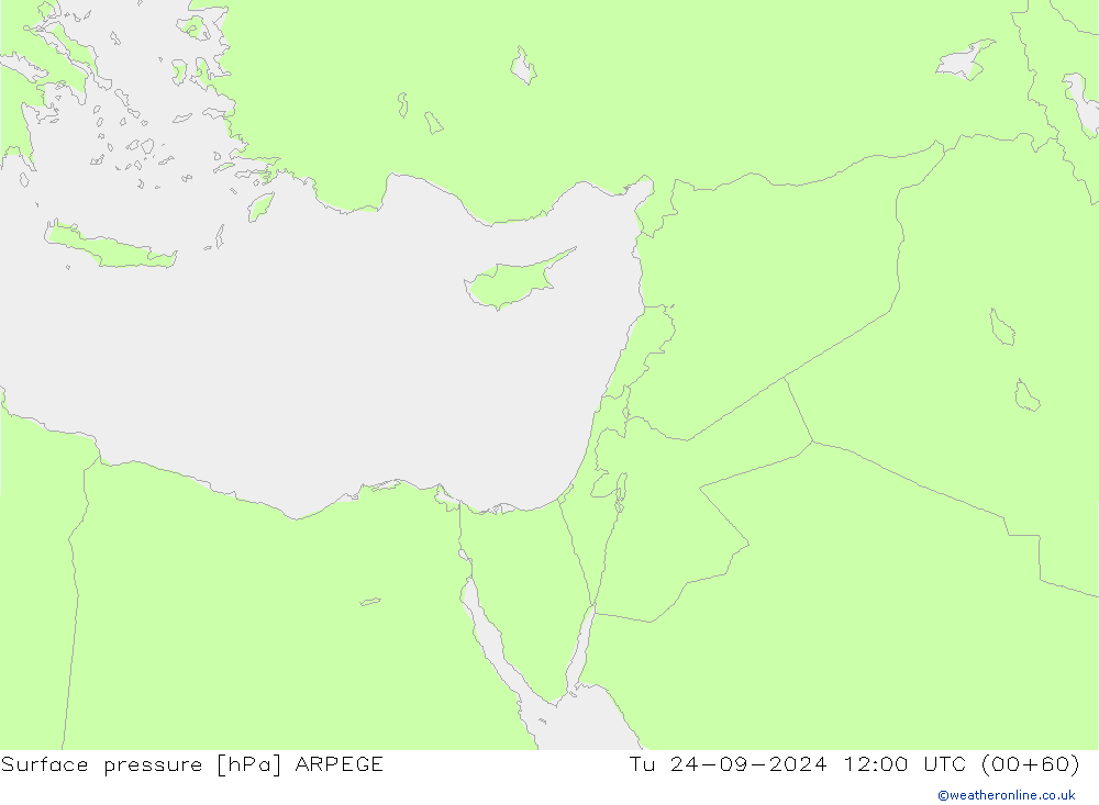 Luchtdruk (Grond) ARPEGE di 24.09.2024 12 UTC