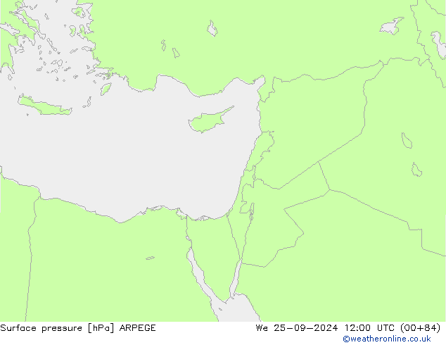 Surface pressure ARPEGE We 25.09.2024 12 UTC