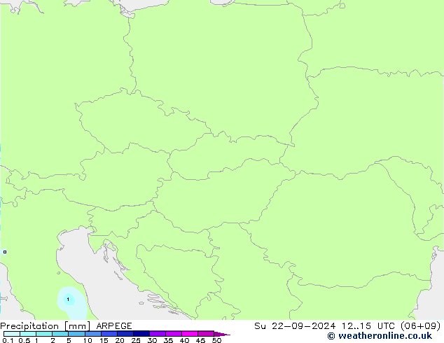 Precipitation ARPEGE Su 22.09.2024 15 UTC