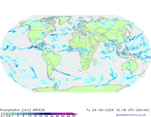 Niederschlag ARPEGE Di 24.09.2024 18 UTC