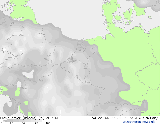 云 (中) ARPEGE 星期日 22.09.2024 12 UTC