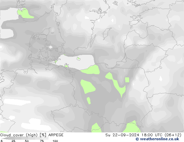 Nubi alte ARPEGE dom 22.09.2024 18 UTC