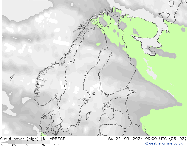 云 (中) ARPEGE 星期日 22.09.2024 09 UTC