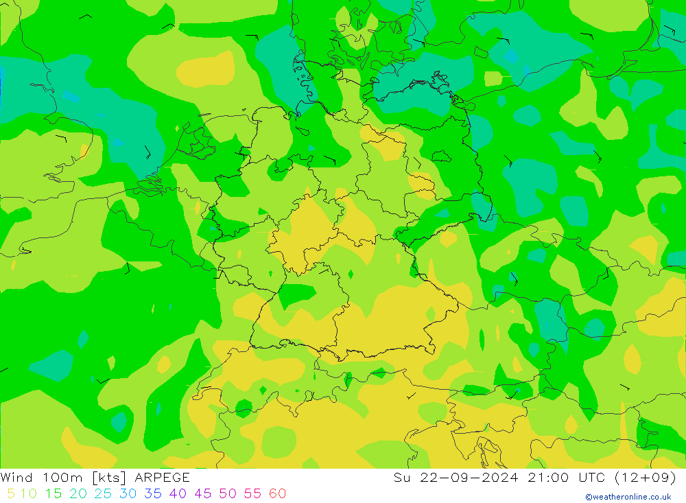  100m ARPEGE  22.09.2024 21 UTC