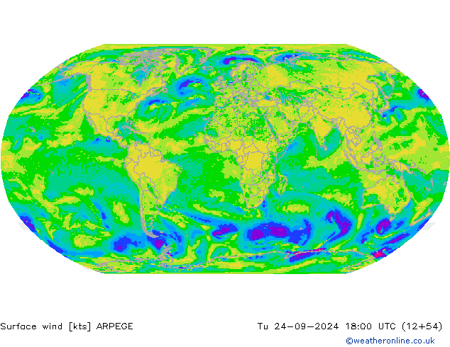 Viento 10 m ARPEGE mar 24.09.2024 18 UTC