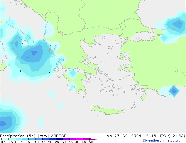 Nied. akkumuliert (6Std) ARPEGE Mo 23.09.2024 18 UTC