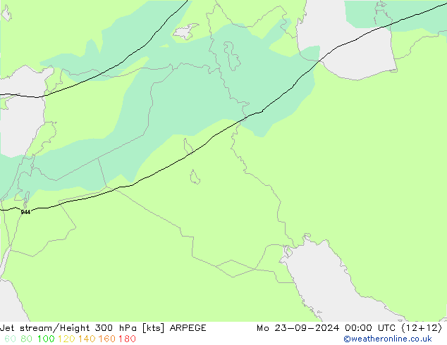 Prąd strumieniowy ARPEGE pon. 23.09.2024 00 UTC