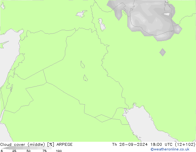 Bewolking (Middelb.) ARPEGE do 26.09.2024 18 UTC