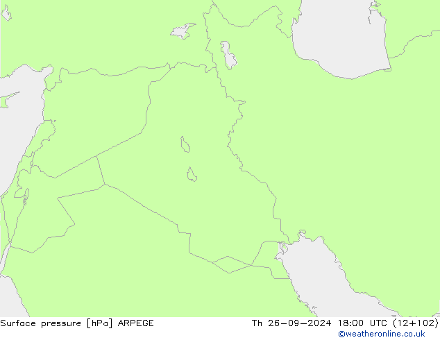 Surface pressure ARPEGE Th 26.09.2024 18 UTC