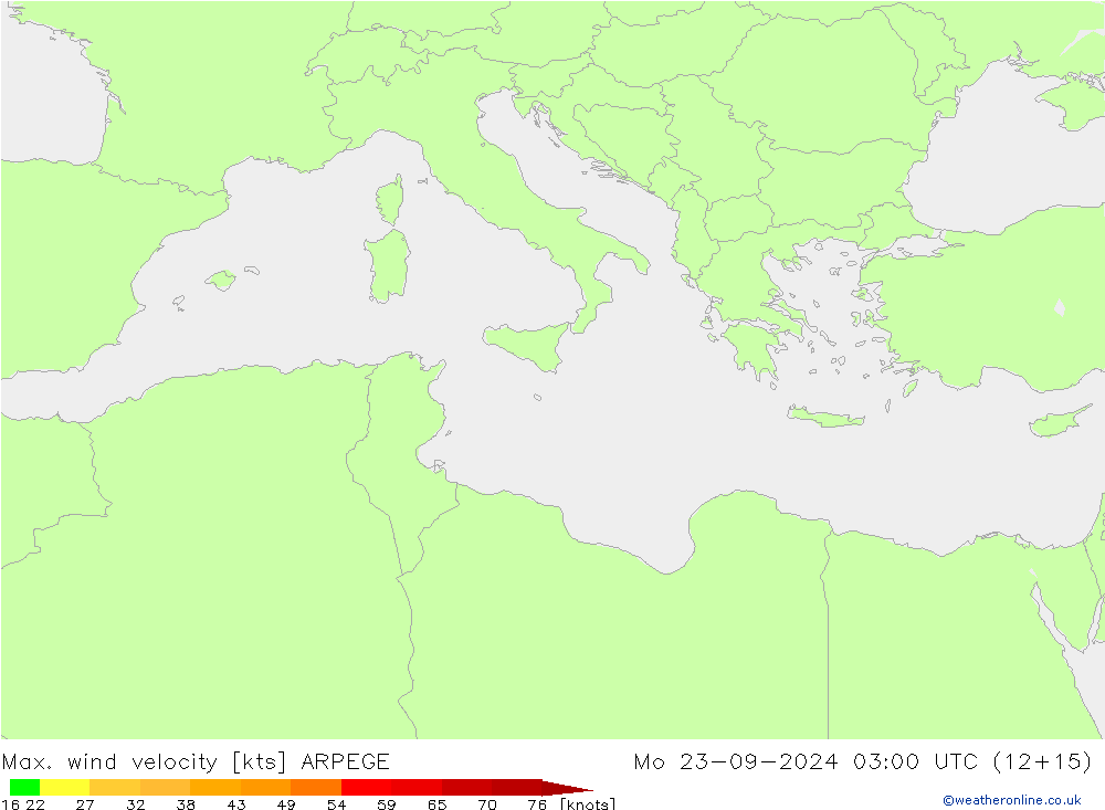 Max. wind velocity ARPEGE  23.09.2024 03 UTC