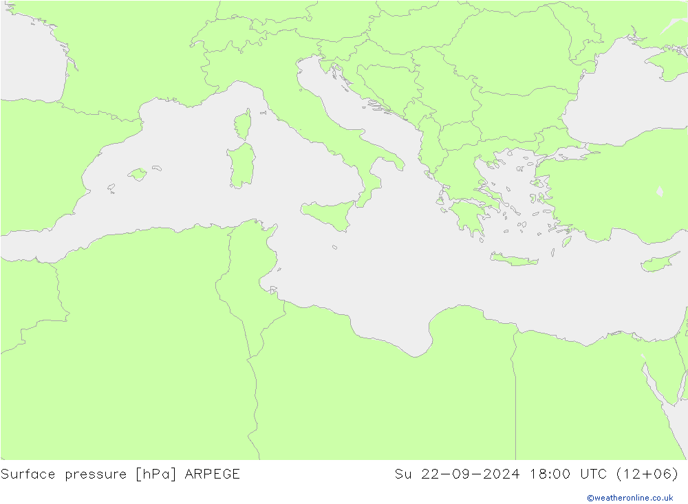 ciśnienie ARPEGE nie. 22.09.2024 18 UTC