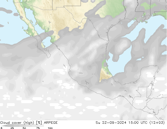 Wolken (hohe) ARPEGE So 22.09.2024 15 UTC