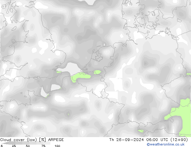 nuvens (baixo) ARPEGE Qui 26.09.2024 06 UTC