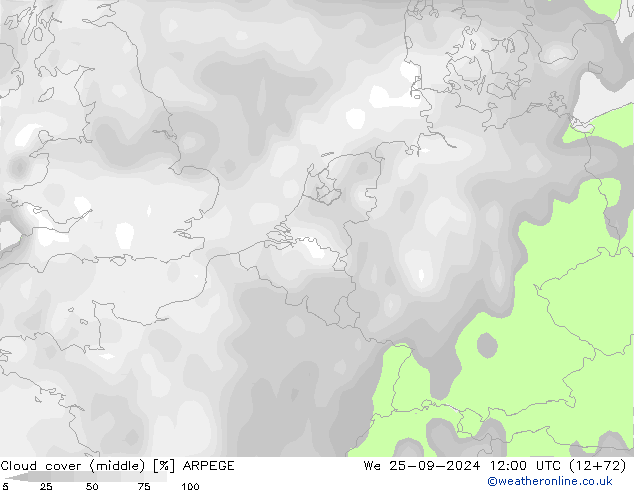 nuvens (médio) ARPEGE Qua 25.09.2024 12 UTC