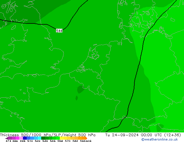 Thck 500-1000hPa ARPEGE Tu 24.09.2024 00 UTC