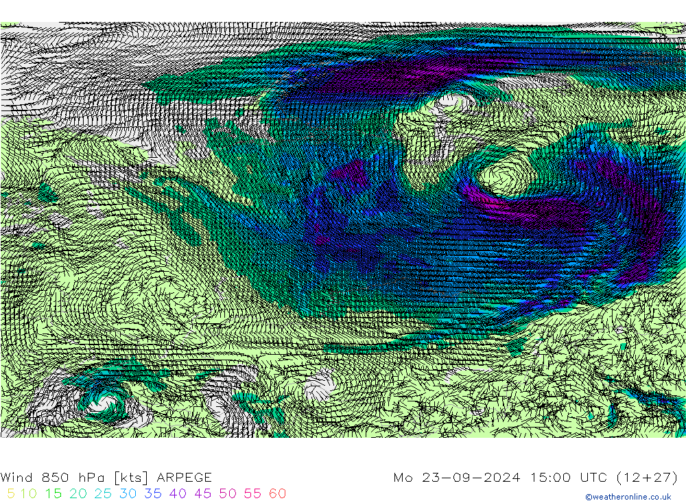  850 hPa ARPEGE  23.09.2024 15 UTC