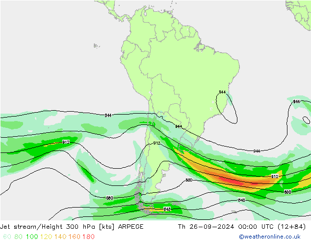 Straalstroom ARPEGE do 26.09.2024 00 UTC