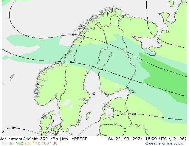 Straalstroom ARPEGE zo 22.09.2024 18 UTC